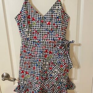 Floral Checkered Kids Dress